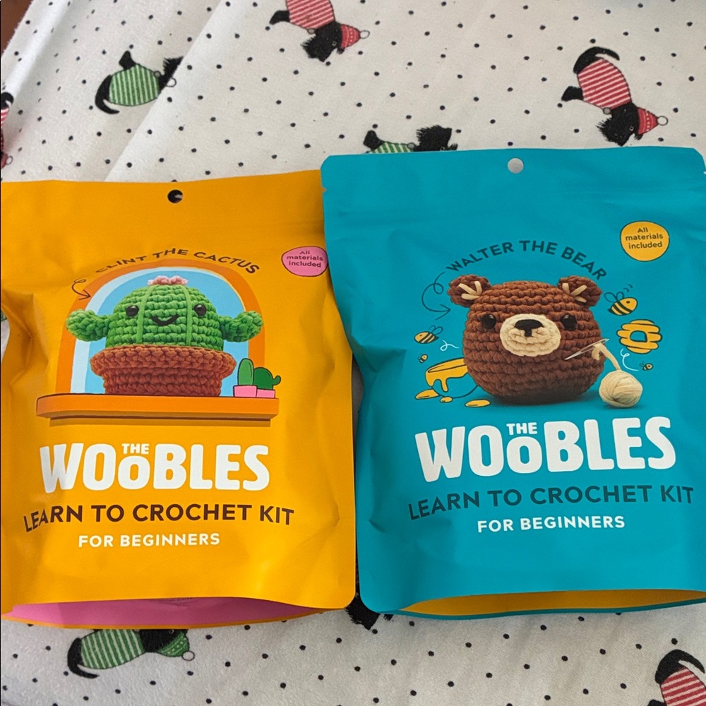 The Woobles Learn to Crochet Kit - Cactus & Bear -